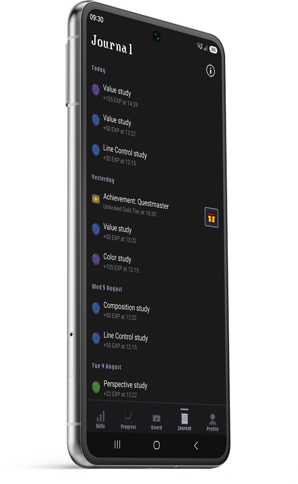 Journal screen