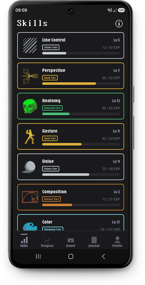 Skills screen